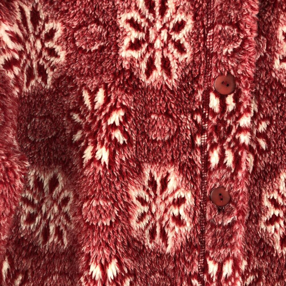 North West Blue Sherpa Jacket Women's Size Small Snowflake  Red - Picture 2 of 6